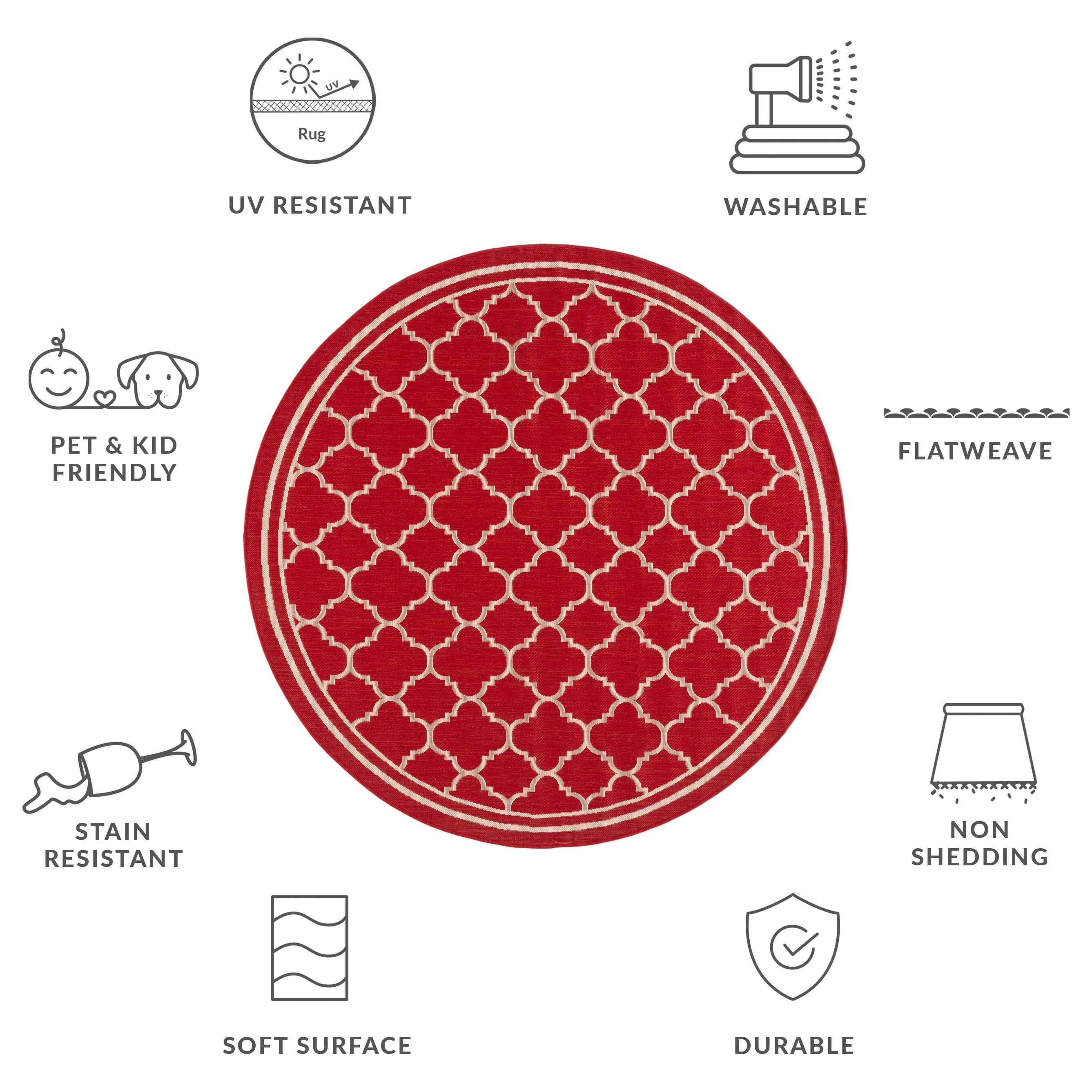 SAFAVIEH Courtyard Kristelle Indoor/ Outdoor Waterproof Patio Backyard Rug