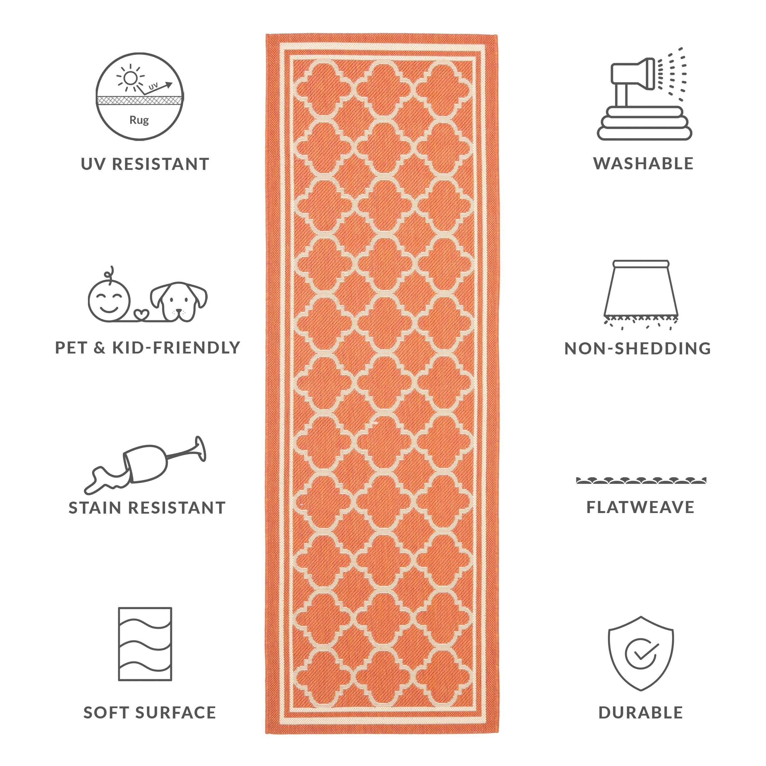 SAFAVIEH Courtyard Kristelle Indoor/ Outdoor Waterproof Patio Backyard Rug