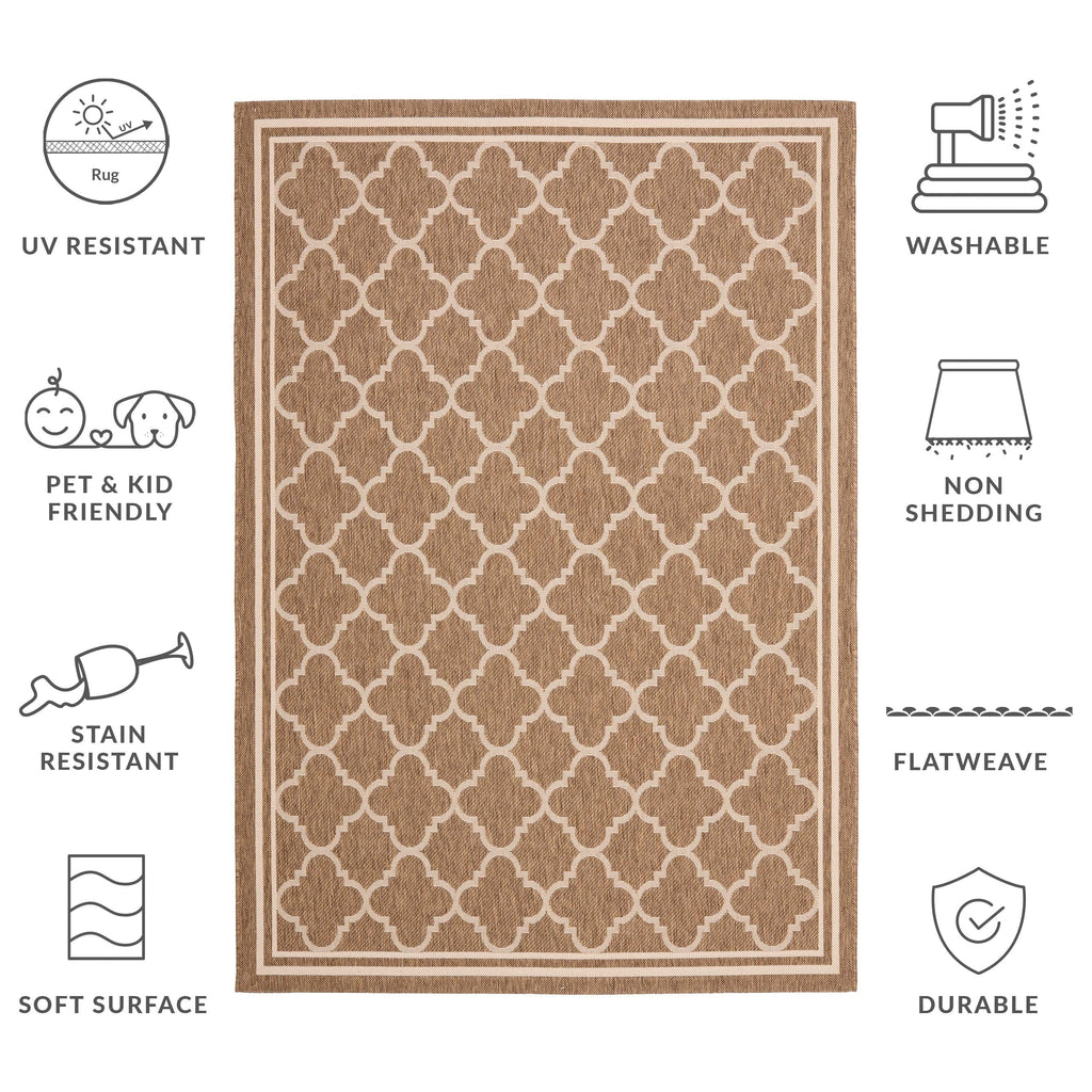 SAFAVIEH Courtyard Kristelle Indoor/ Outdoor Waterproof Patio Backyard Rug