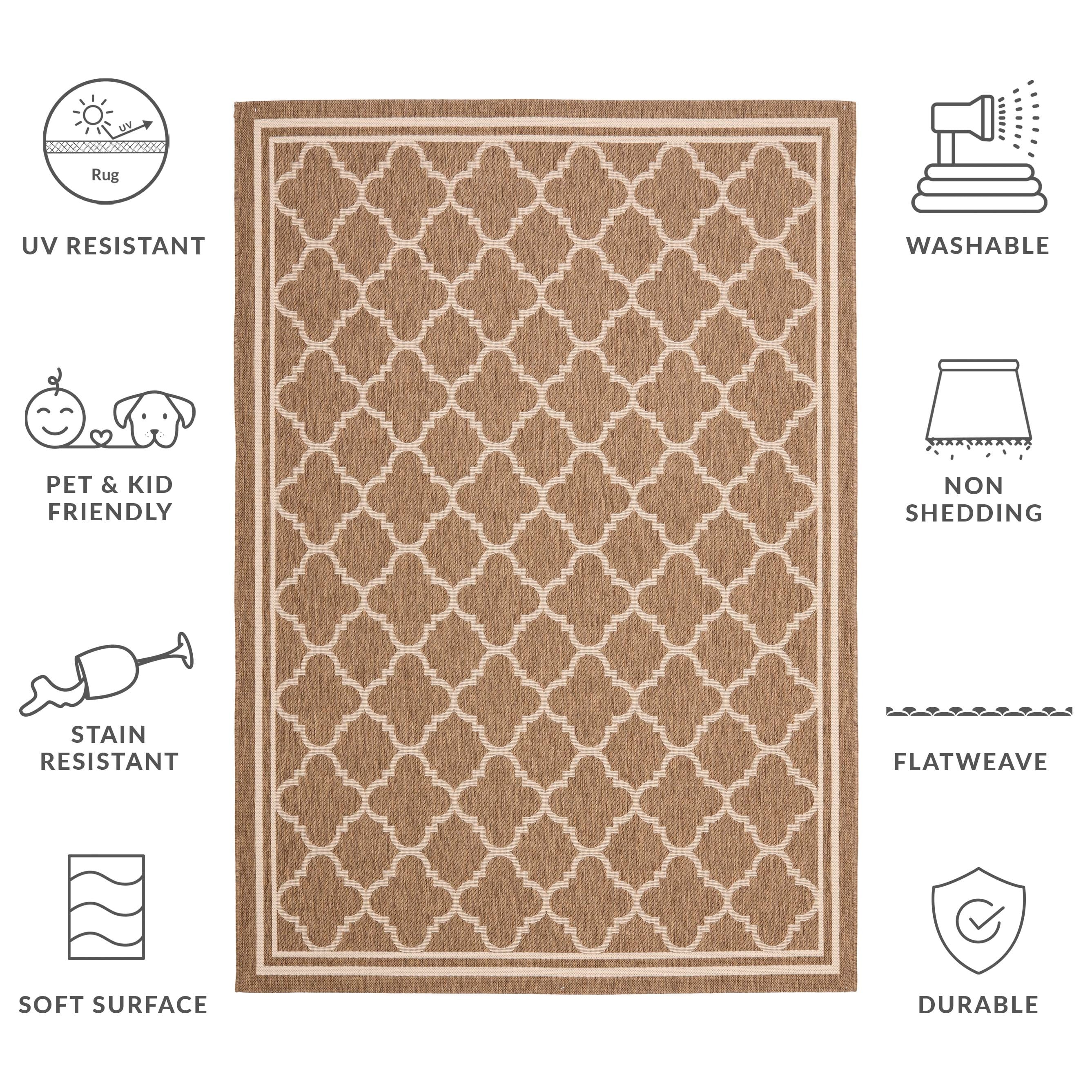 SAFAVIEH Courtyard Kristelle Indoor/ Outdoor Waterproof Patio Backyard Rug