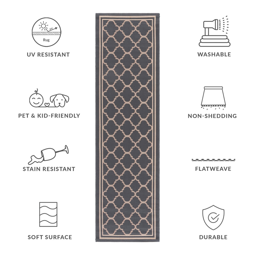 SAFAVIEH Courtyard Kristelle Indoor/ Outdoor Waterproof Patio Backyard Rug