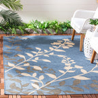 SAFAVIEH Courtyard Luann Botanical Indoor/ Outdoor Waterproof Patio Backyard Rug
