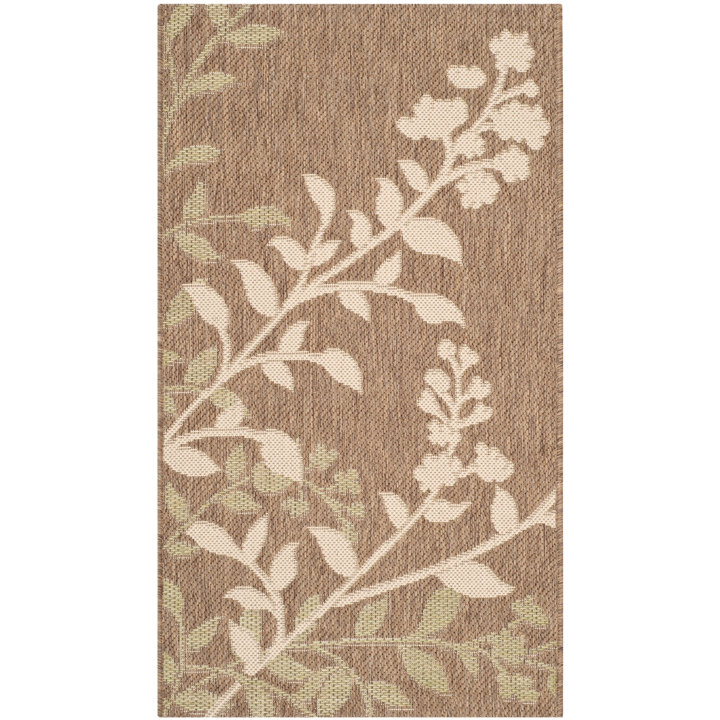 SAFAVIEH Courtyard Luann Botanical Indoor/ Outdoor Waterproof Patio Backyard Rug