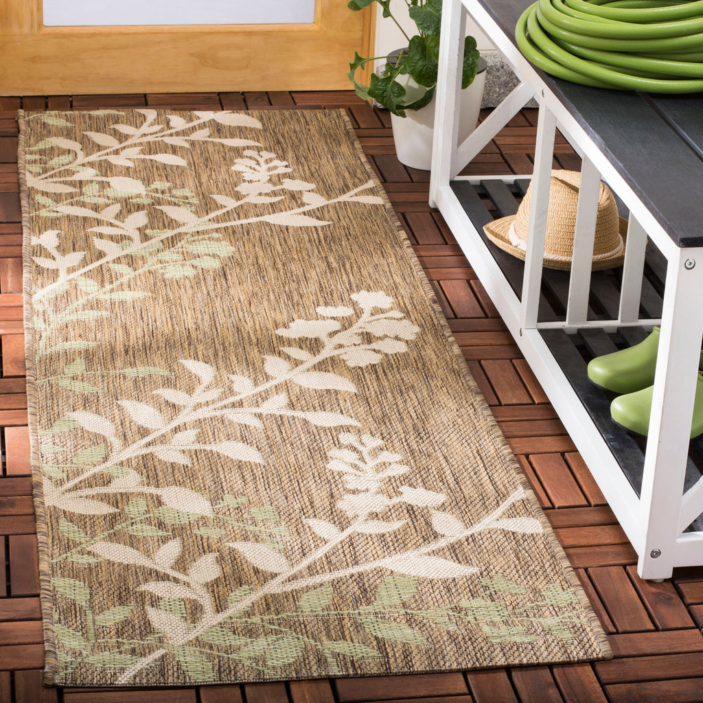 SAFAVIEH Courtyard Luann Botanical Indoor/ Outdoor Waterproof Patio Backyard Rug