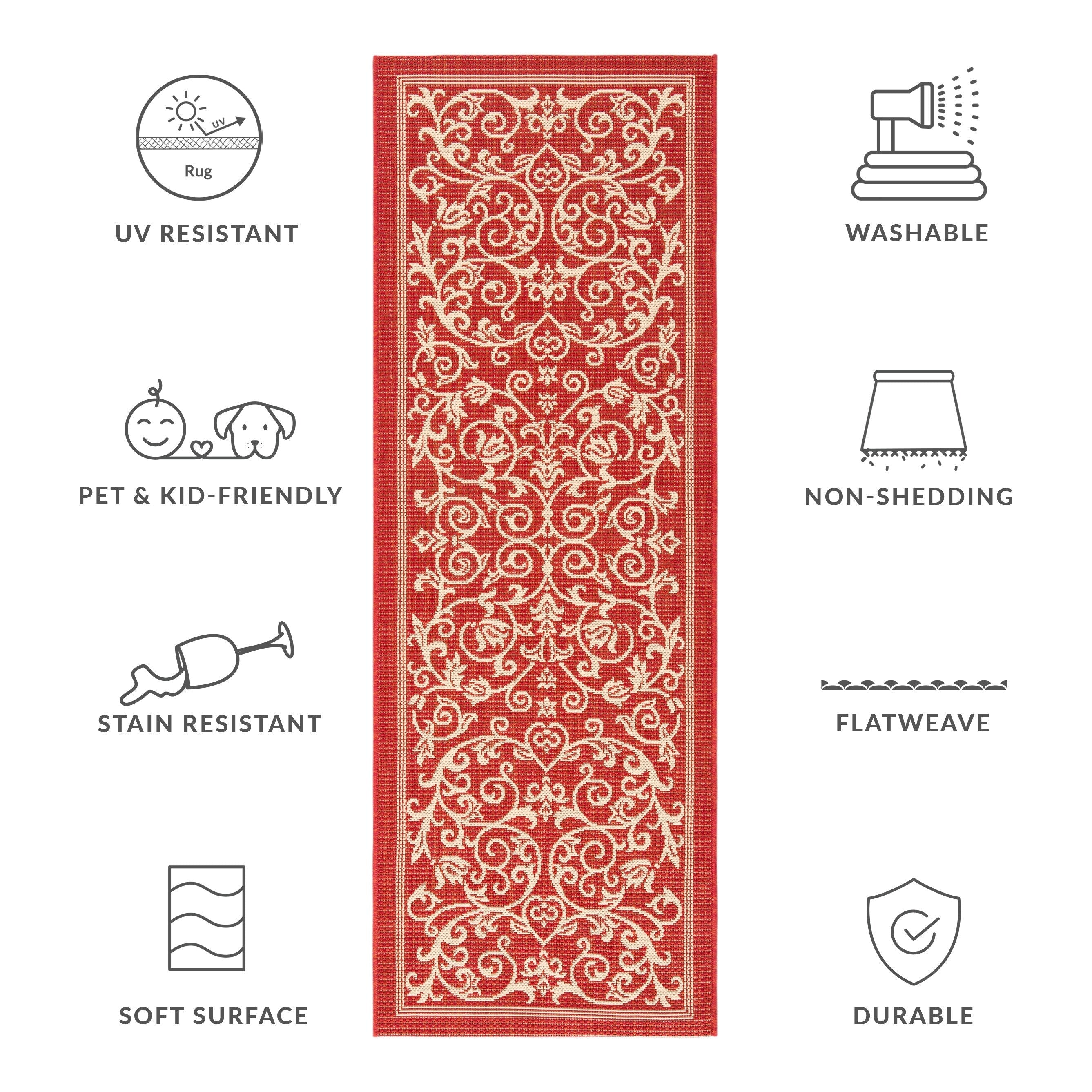 SAFAVIEH Courtyard Miljeta Indoor/ Outdoor Waterproof Patio Backyard Rug