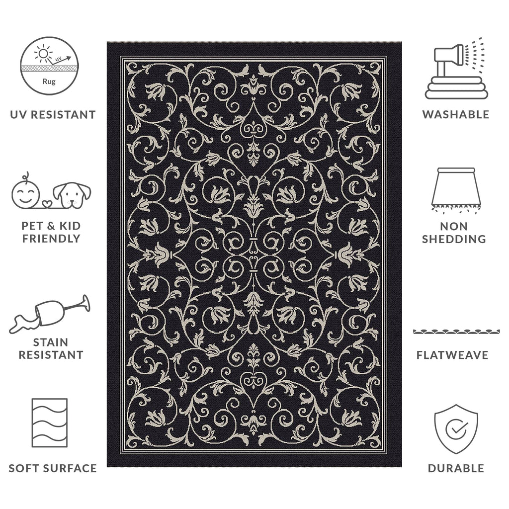 SAFAVIEH Courtyard Miljeta Indoor/ Outdoor Waterproof Patio Backyard Rug