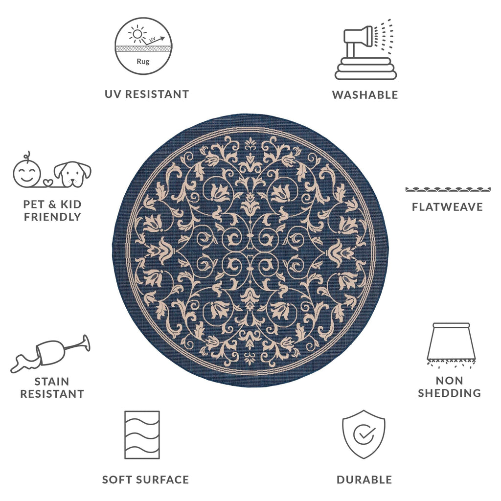 SAFAVIEH Courtyard Miljeta Indoor/ Outdoor Waterproof Patio Backyard Rug