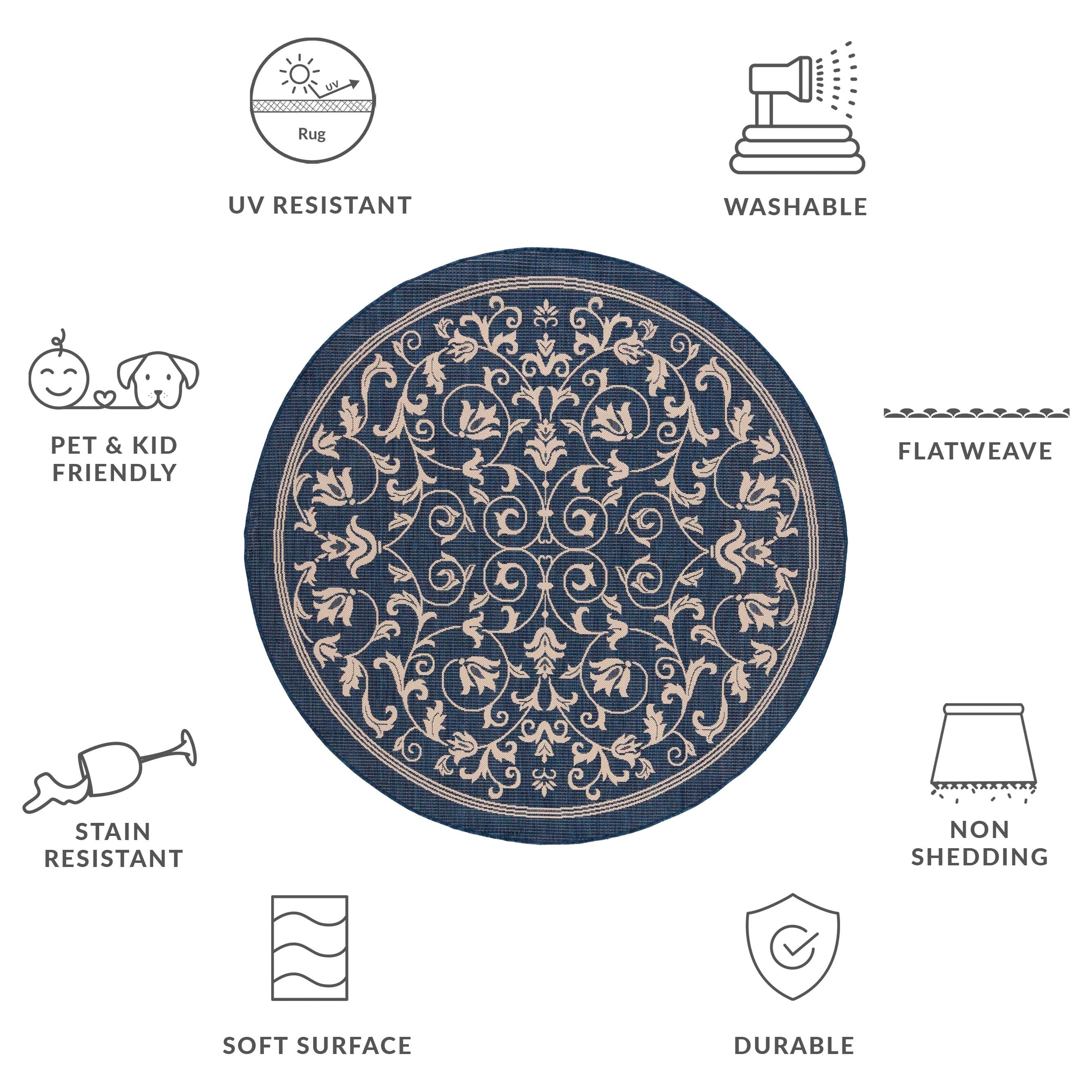 SAFAVIEH Courtyard Miljeta Indoor/ Outdoor Waterproof Patio Backyard Rug