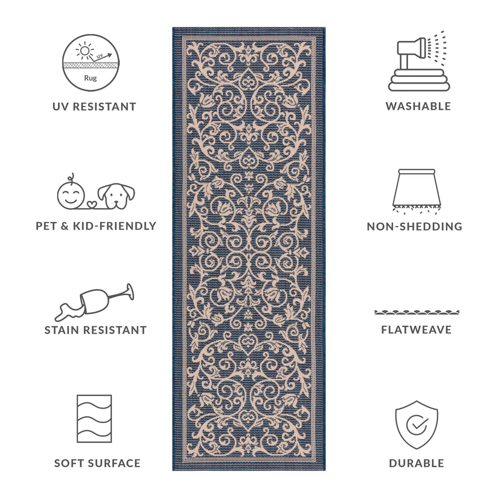 SAFAVIEH Courtyard Miljeta Indoor/ Outdoor Waterproof Patio Backyard Rug