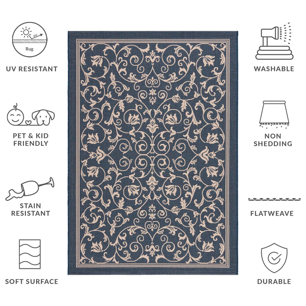 SAFAVIEH Courtyard Miljeta Indoor/ Outdoor Waterproof Patio Backyard Rug