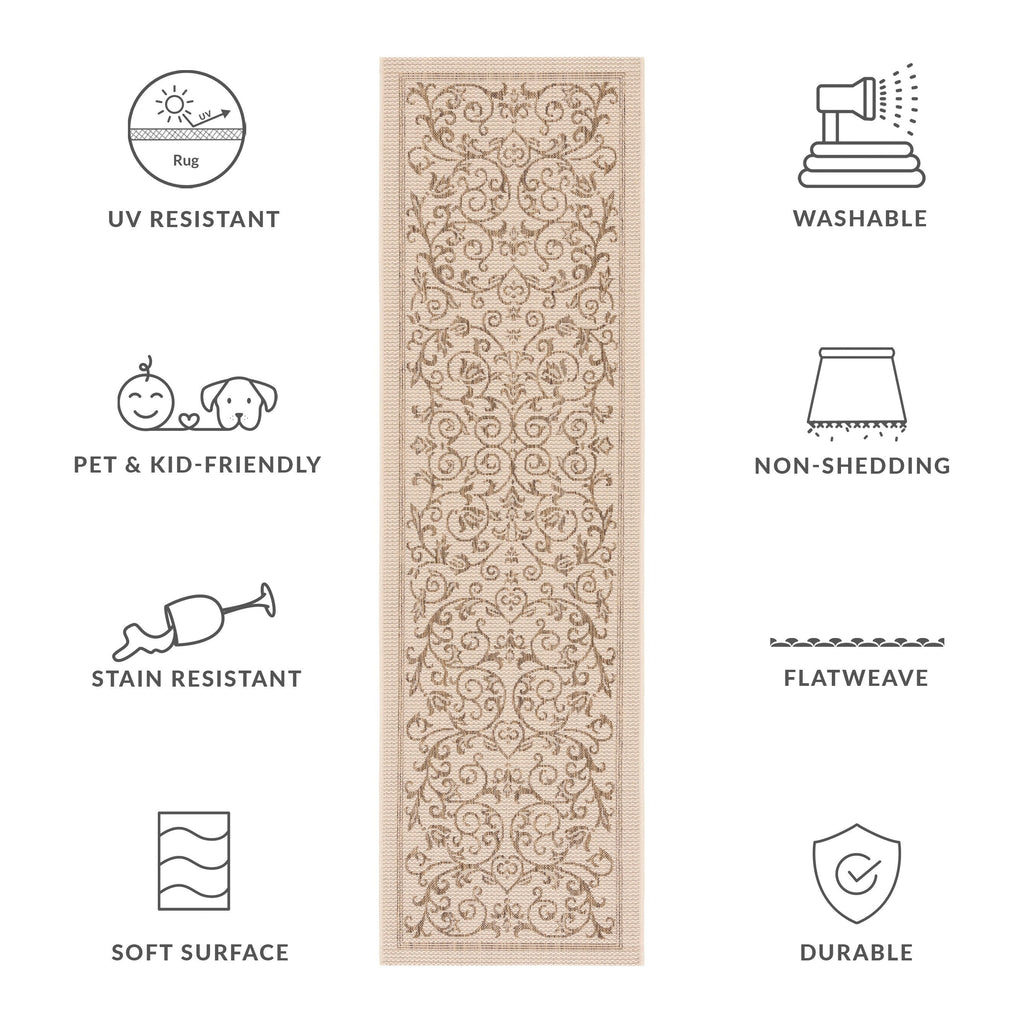 SAFAVIEH Courtyard Miljeta Indoor/ Outdoor Waterproof Patio Backyard Rug