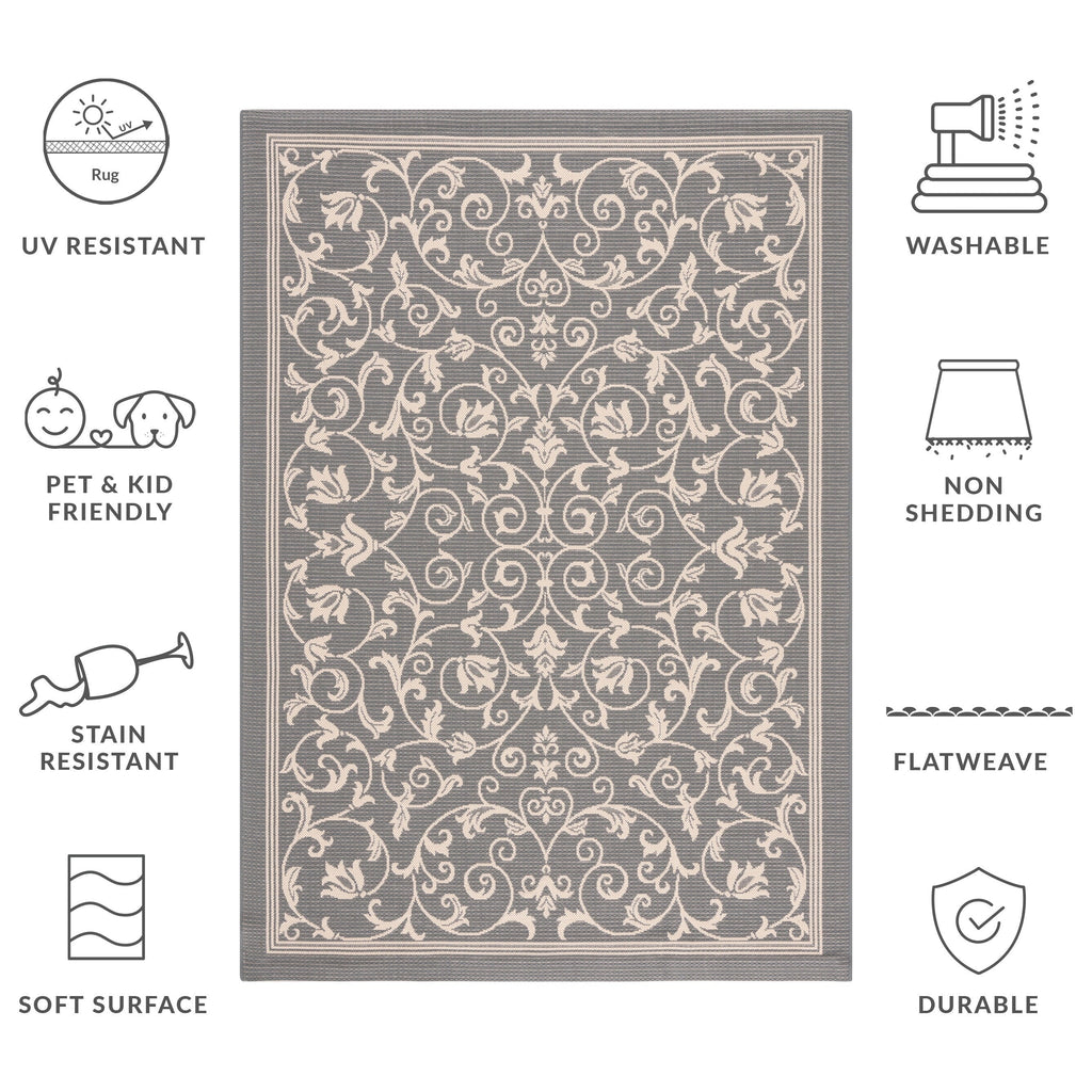 SAFAVIEH Courtyard Miljeta Indoor/ Outdoor Waterproof Patio Backyard Rug