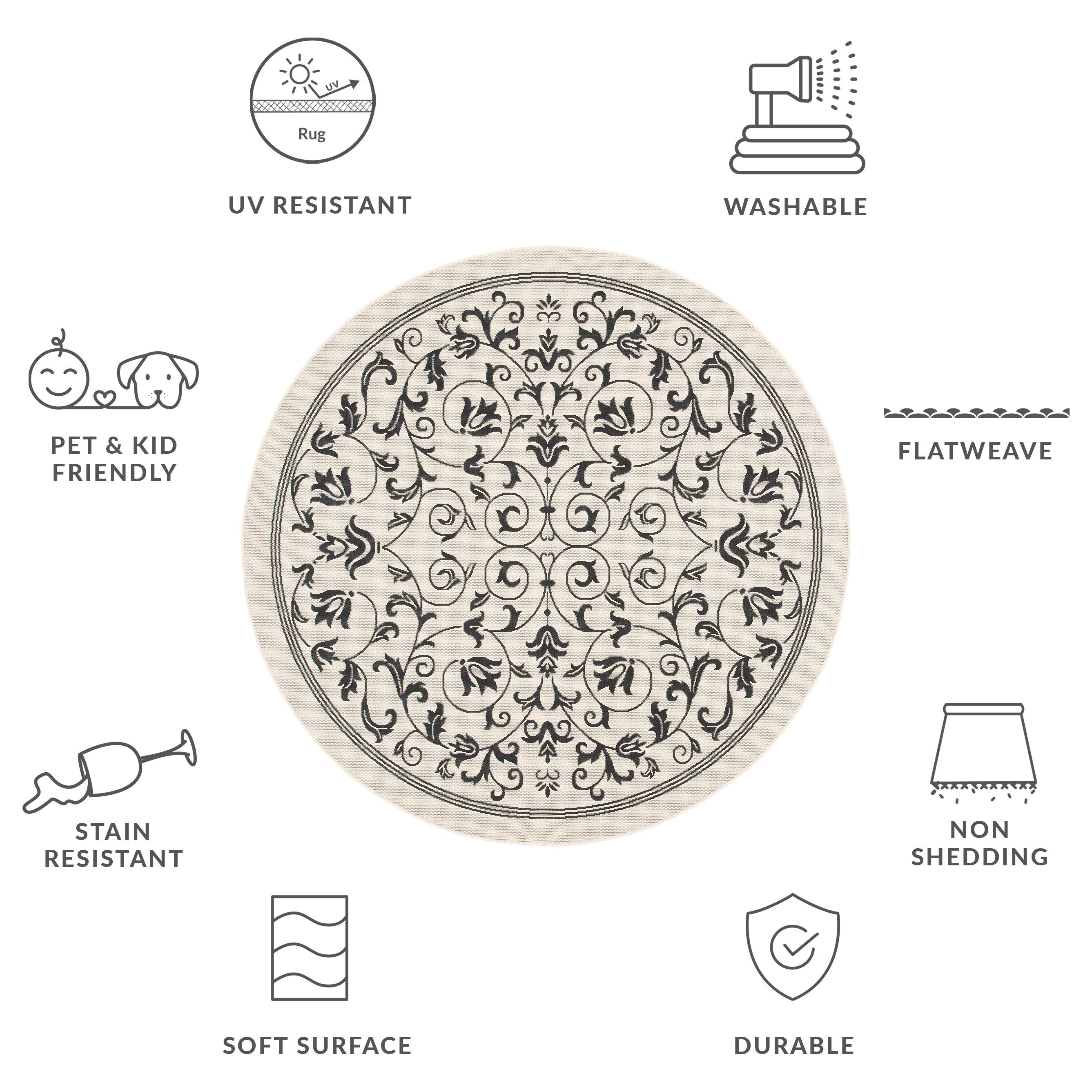 SAFAVIEH Courtyard Miljeta Indoor/ Outdoor Waterproof Patio Backyard Rug