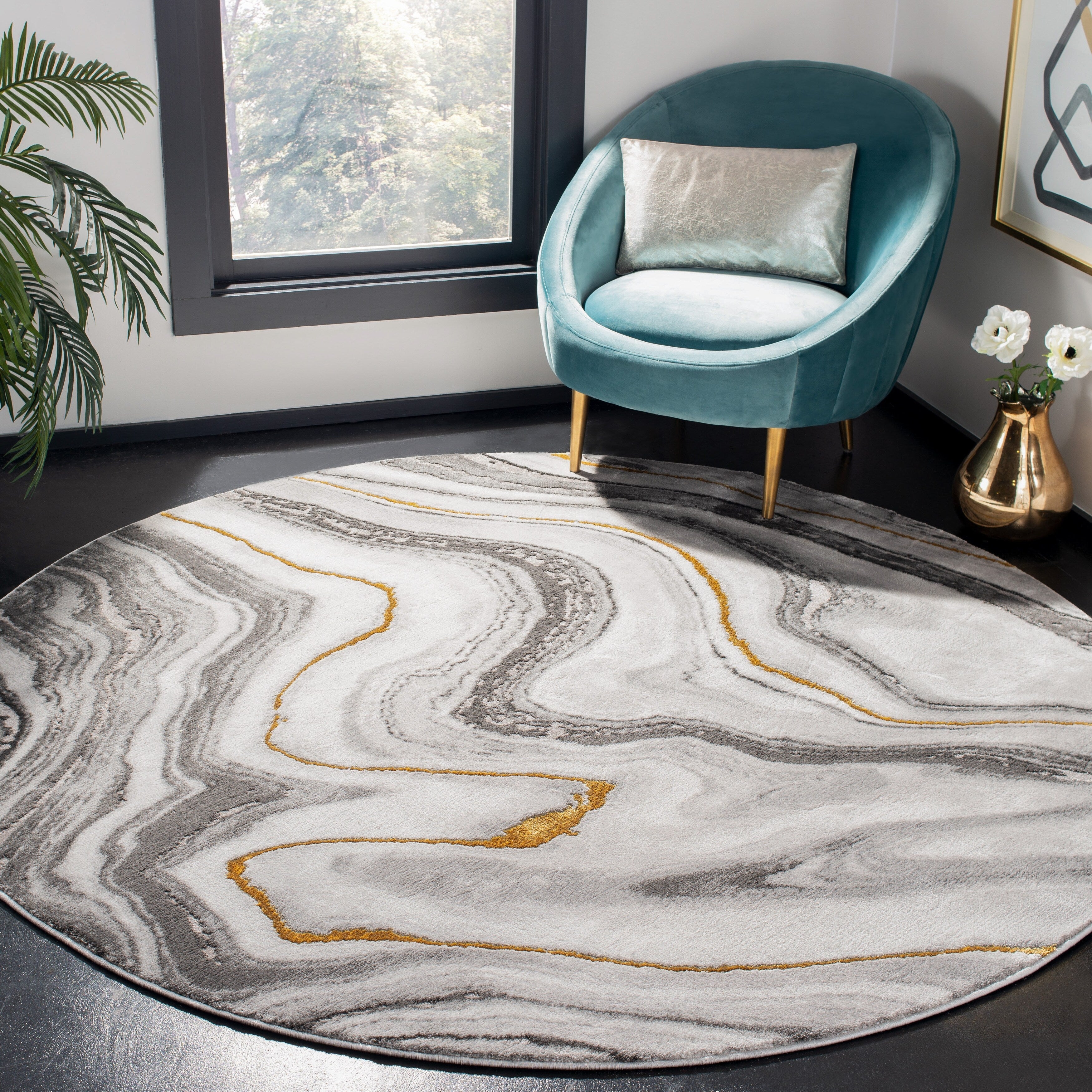 SAFAVIEH Craft Elvyra Modern Abstract Marble Pattern Rug