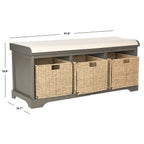 SAFAVIEH Eola Grey/ White Storage Bench - 47 x 16.1 x 19.9 - 47Wx16Dx20H