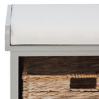 SAFAVIEH Euphemia Brown Woven Storage Basket Bench - 33.5 x 16.1 x 19.9 - 34Wx16Dx20H