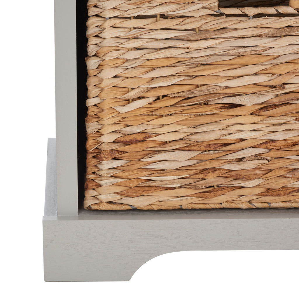 SAFAVIEH Euphemia Brown Woven Storage Basket Bench - 33.5 x 16.1 x 19.9 - 34Wx16Dx20H