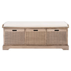 SAFAVIEH Fiorello 3-Drawer with Cushion Storage Bench - 47.3 W x 15 L x 19 H - 47Wx15Dx19H