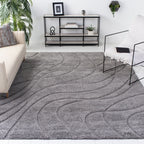 SAFAVIEH Florida Shag Staka Abstract Waves 1.2-inch Area Rug