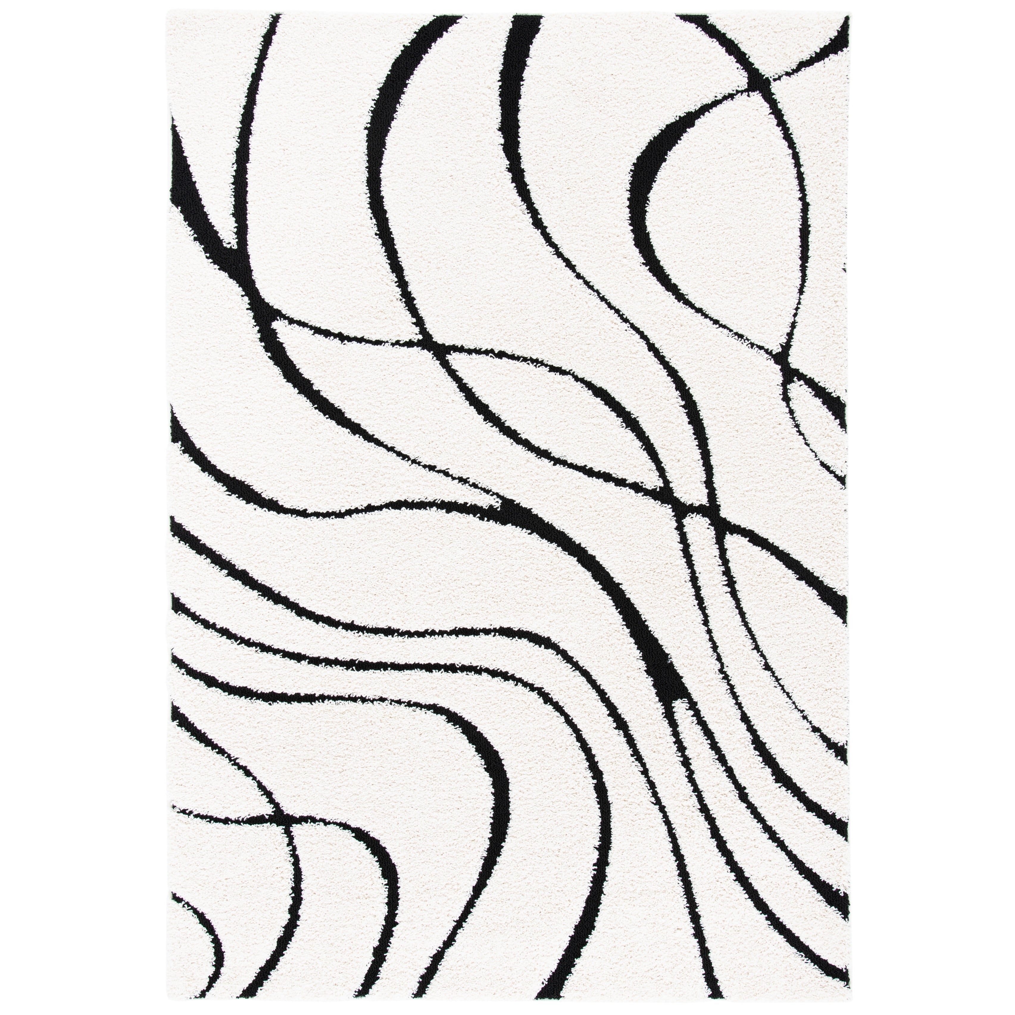 SAFAVIEH Florida Shag Staka Abstract Waves 1.2-inch Area Rug