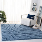 SAFAVIEH Florida Shag Staka Abstract Waves 1.2-inch Area Rug