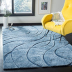 SAFAVIEH Florida Shag Staka Abstract Waves 1.2-inch Area Rug