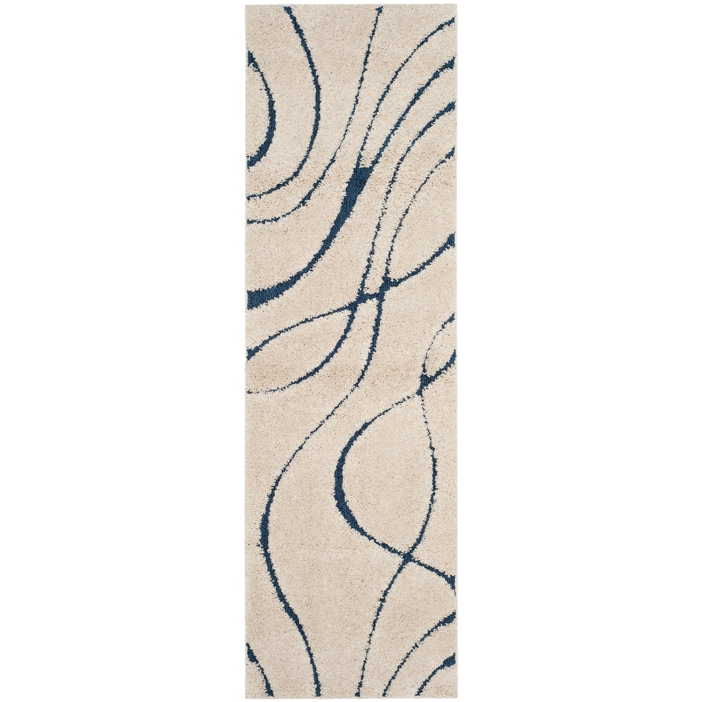 SAFAVIEH Florida Shag Staka Abstract Waves 1.2-inch Area Rug