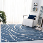 SAFAVIEH Florida Shag Staka Abstract Waves 1.2-inch Area Rug
