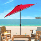 SAFAVIEH Hadire Inside Out Striped 9 Ft Crank Outdoor Umbrella