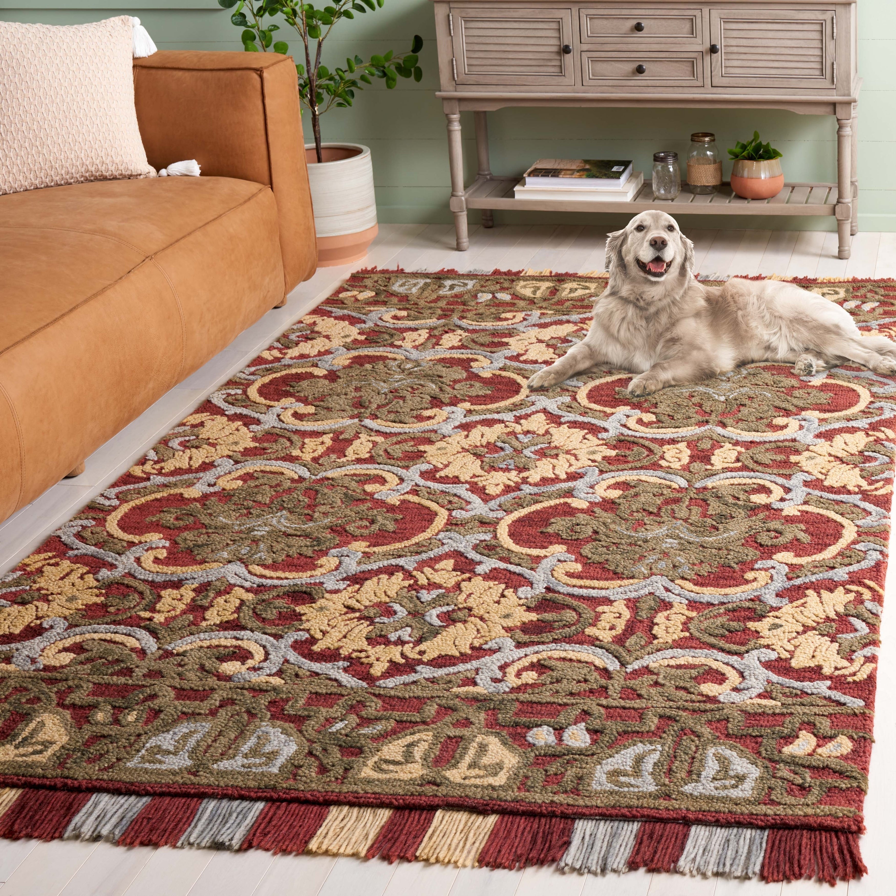SAFAVIEH Handmade Blossom Porzia Floral Wool Rug