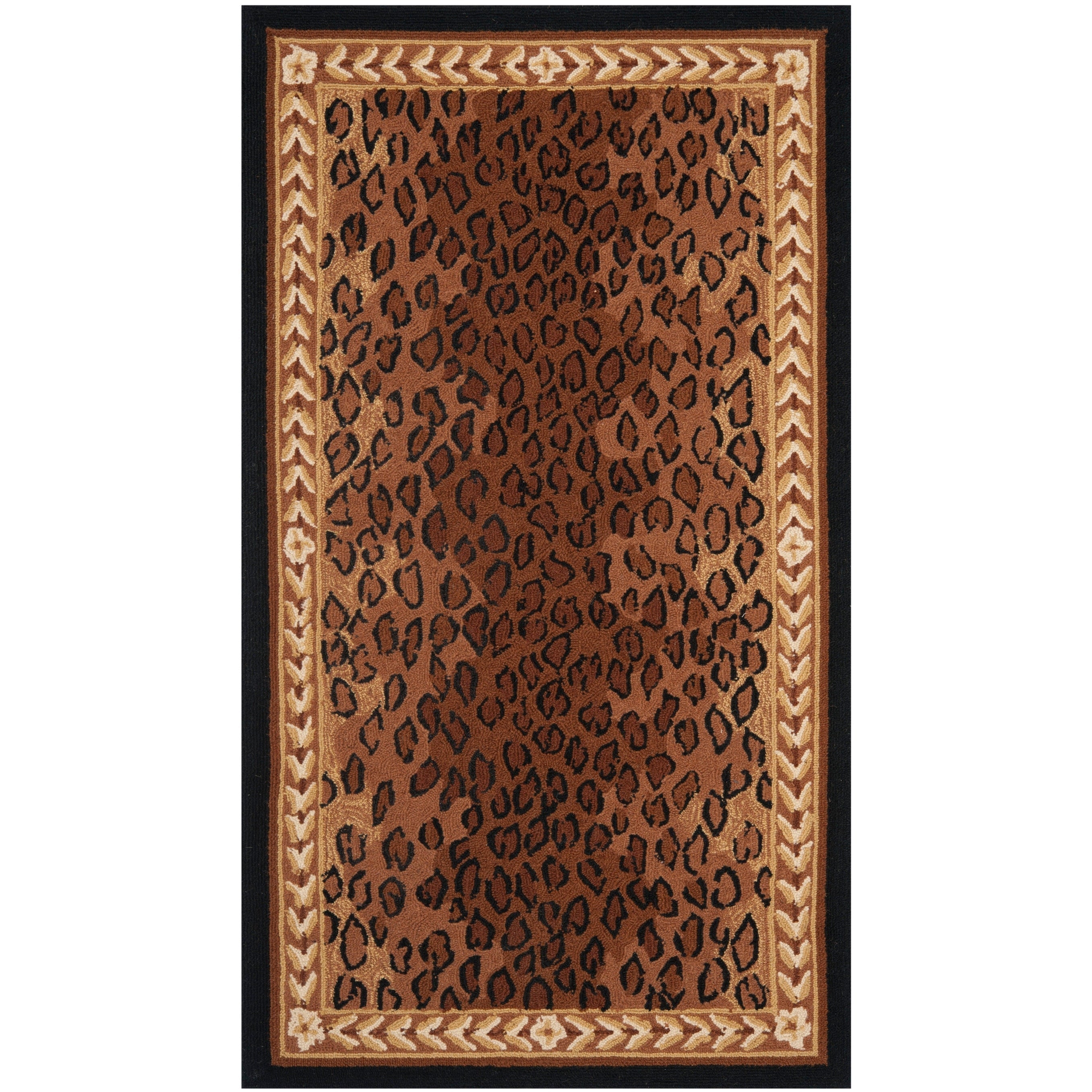 SAFAVIEH Handmade Chelsea Solar Garden Leopard French Country Wool Rug