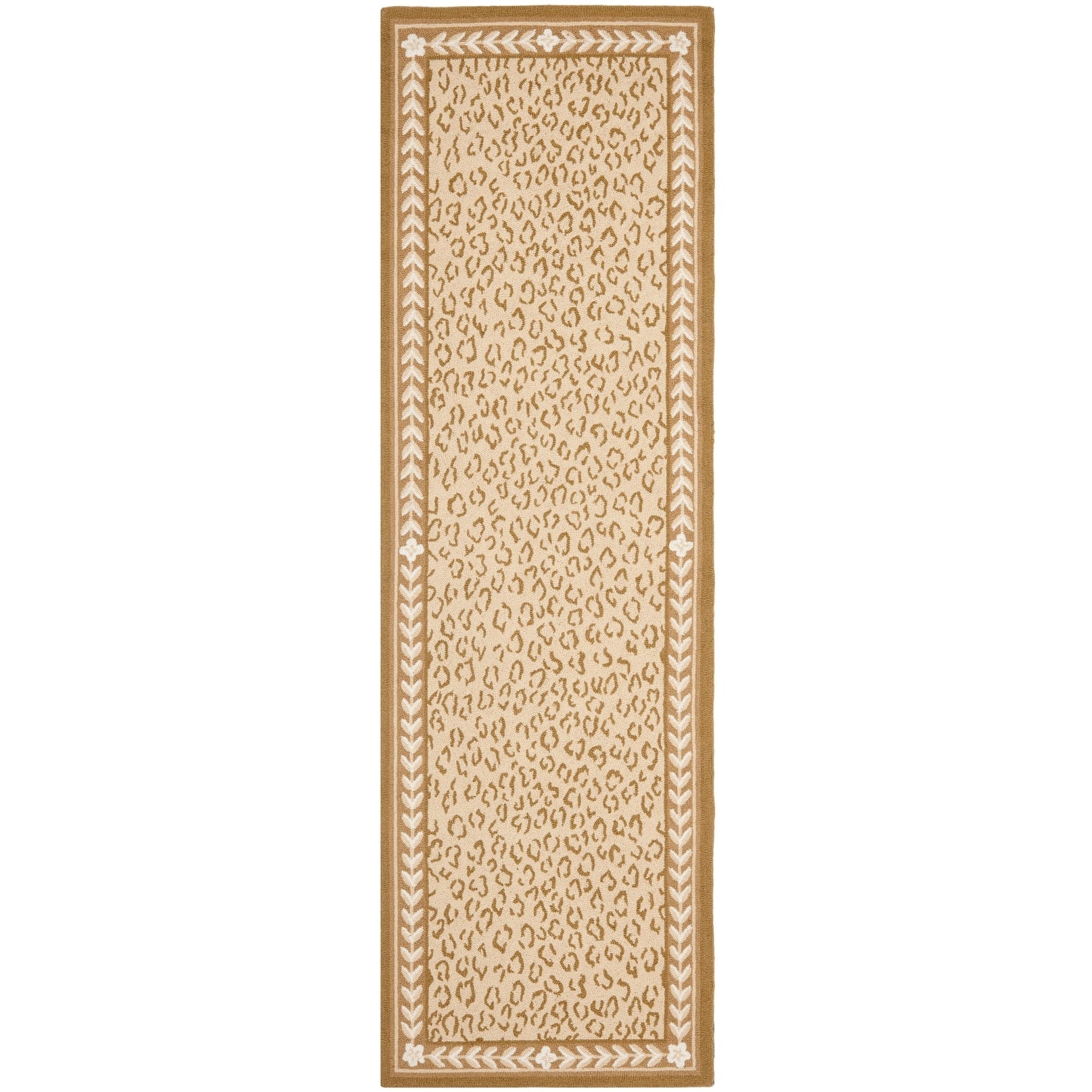 SAFAVIEH Handmade Chelsea Solar Garden Leopard French Country Wool Rug