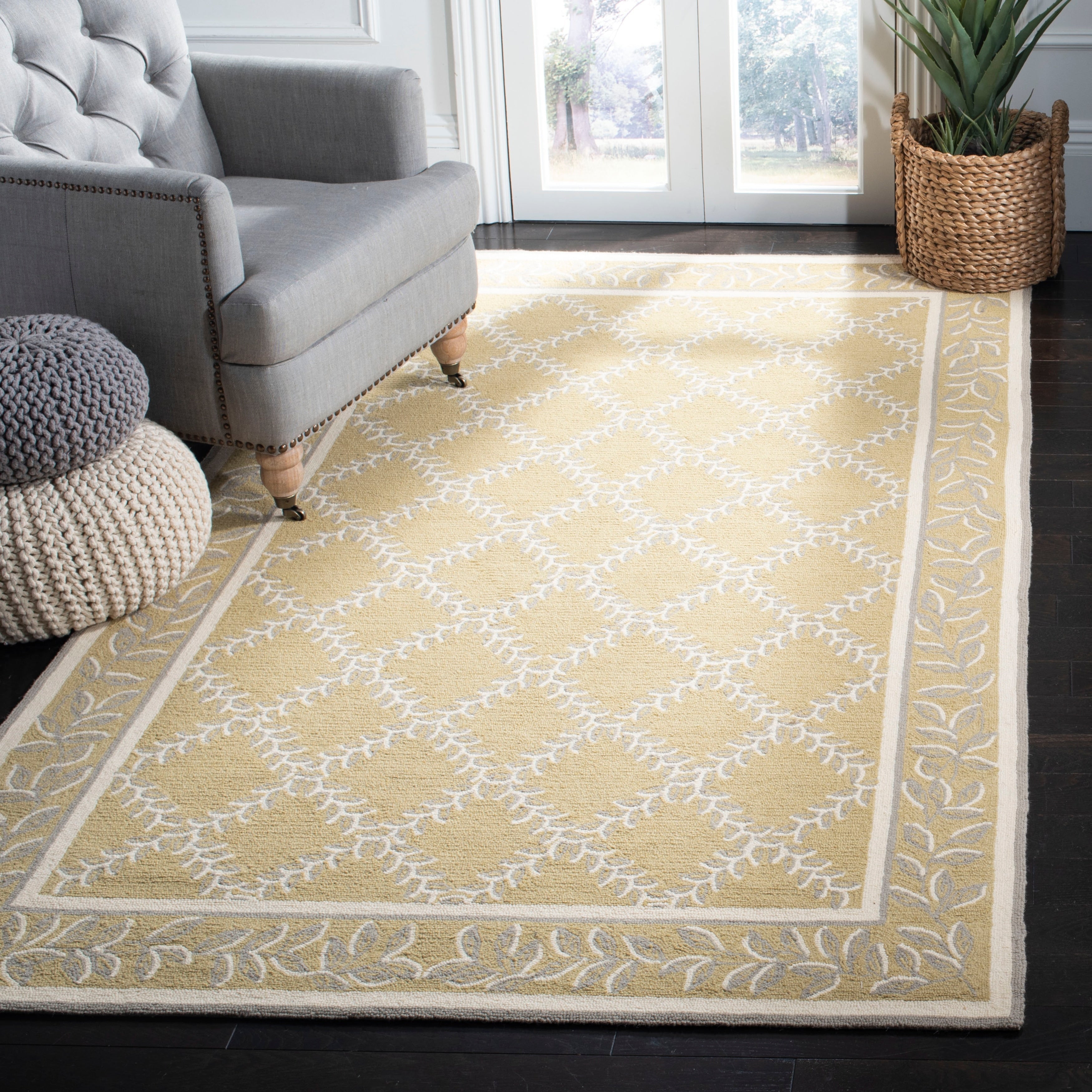 SAFAVIEH Handmade Chelsea Sunstripe Trellis French Country Wool Rug