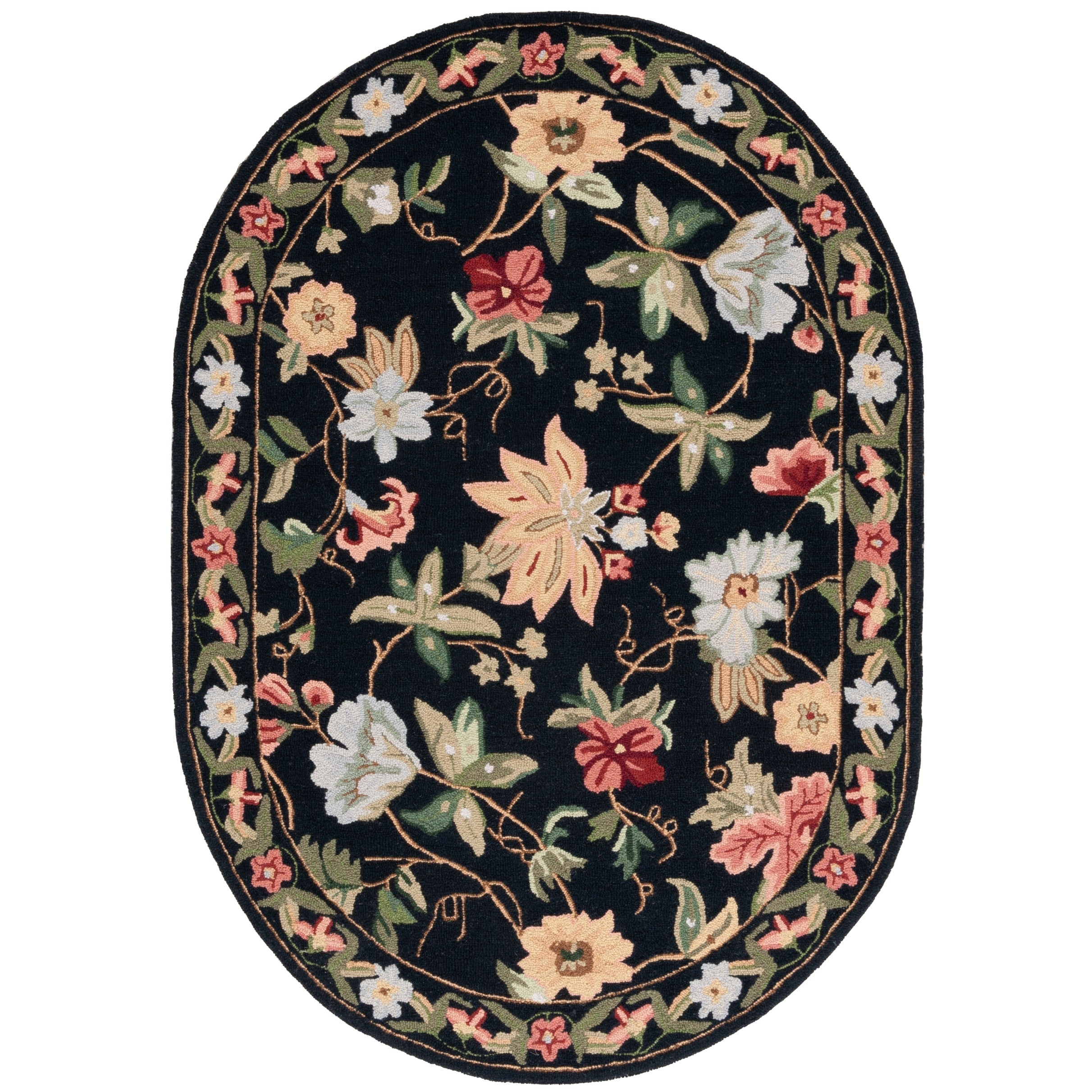 SAFAVIEH Handmade Chelsea Yauhenia French Country Floral Wool Rug