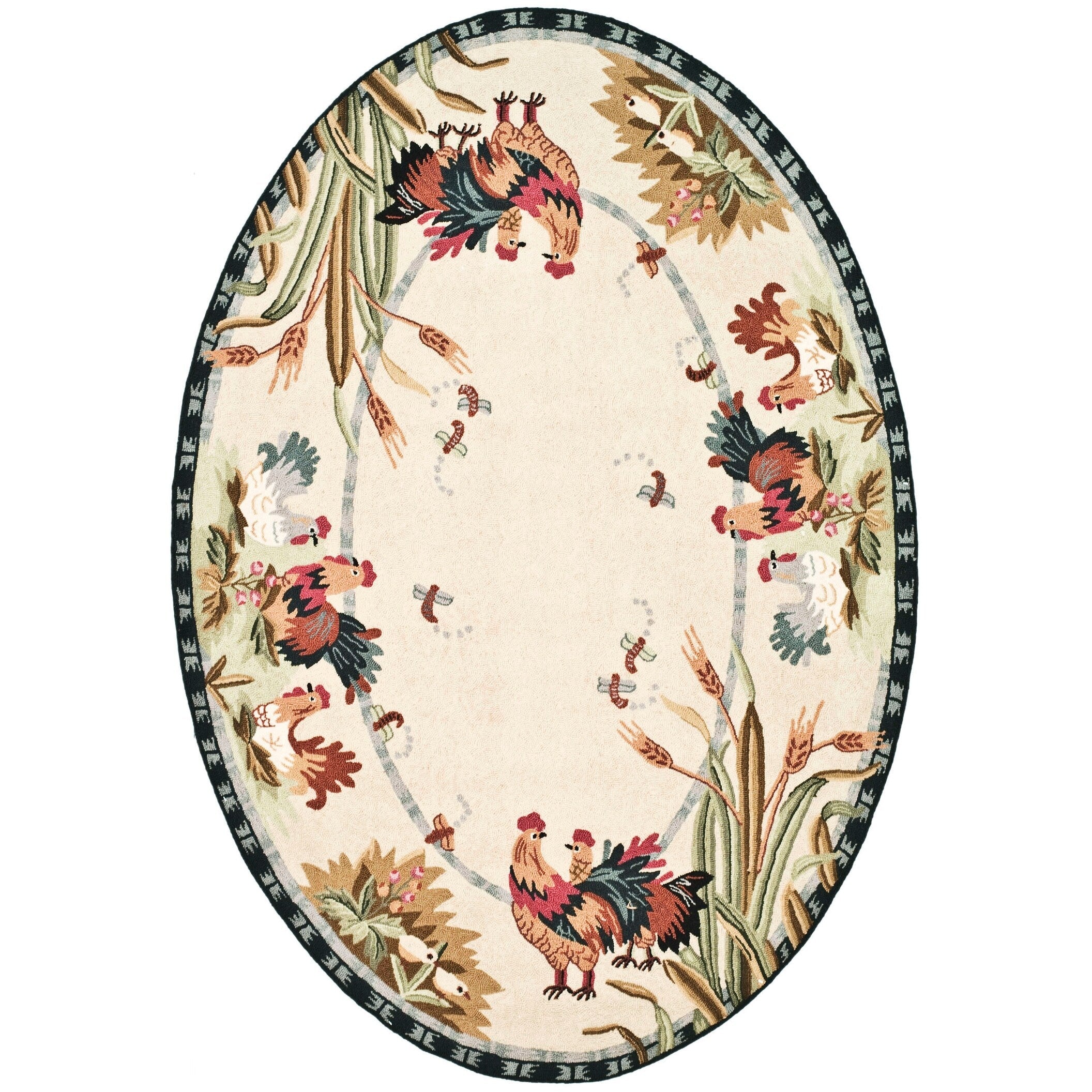 SAFAVIEH Handmade Chelsea Yauheniya French Country Rooster Wool Rug