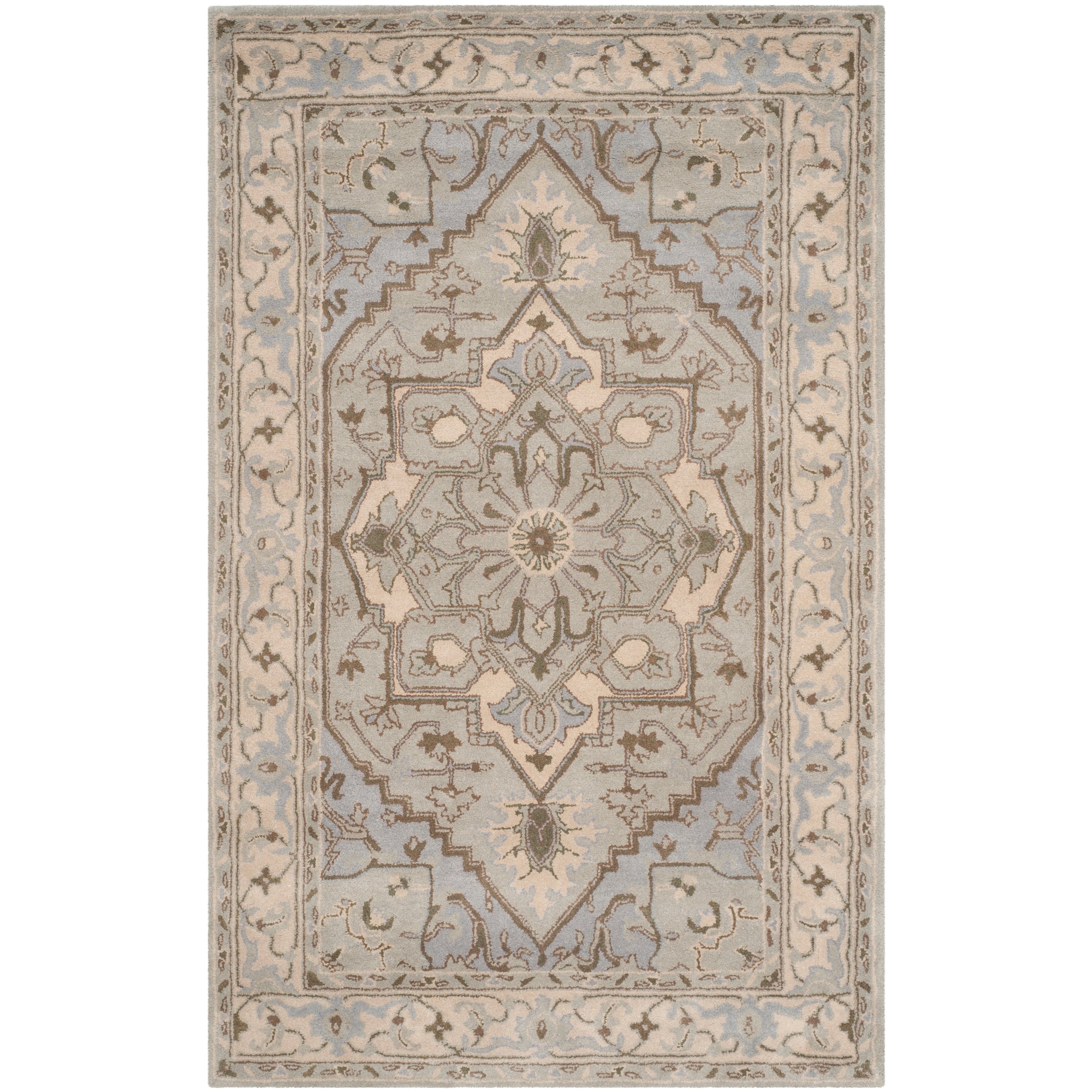 SAFAVIEH Handmade Heritage Floating Dahlia Traditional Oriental Wool Rug