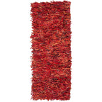 SAFAVIEH Handmade Leather Shag Doinita Modern Decorative Rug