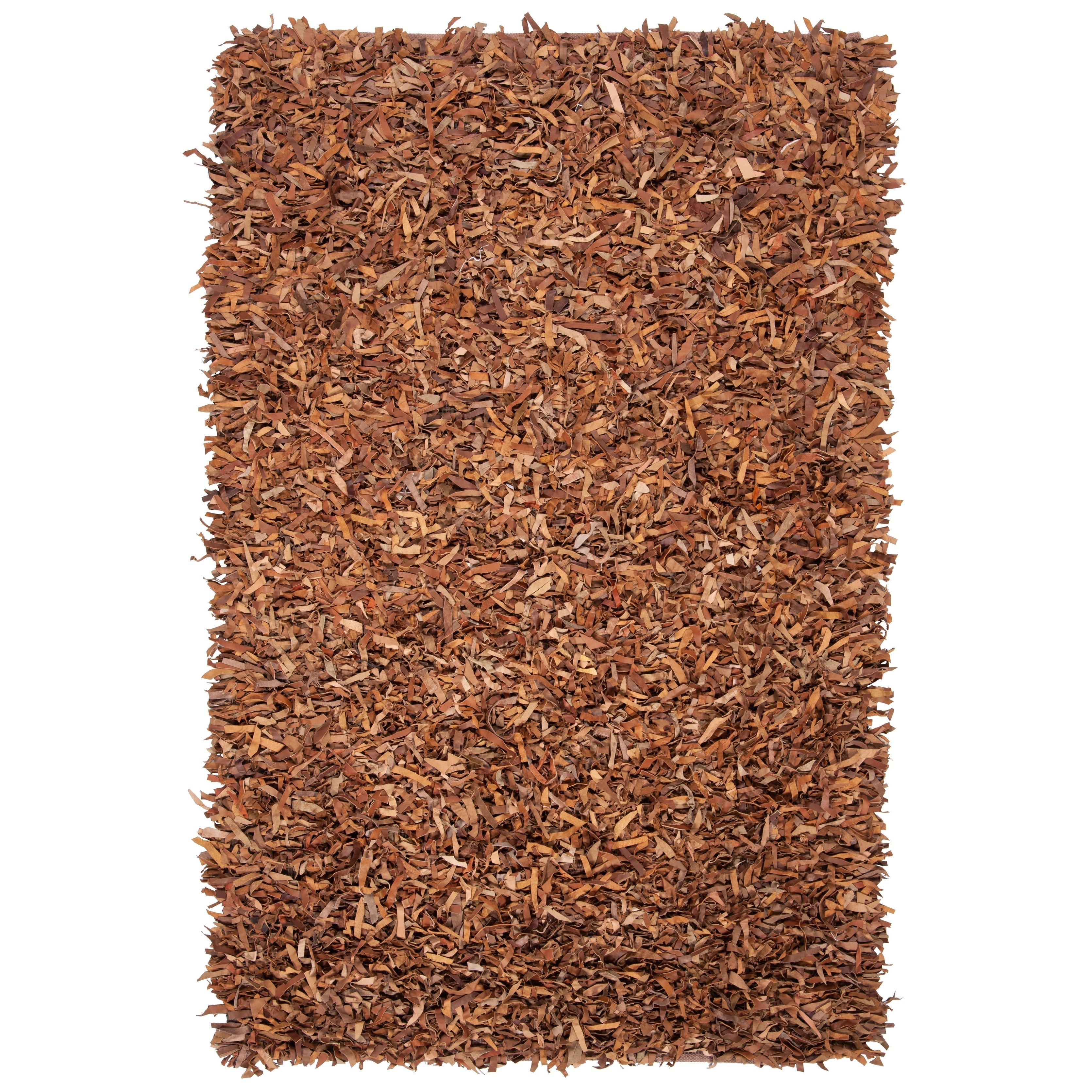 SAFAVIEH Handmade Leather Shag Doinita Modern Decorative Rug