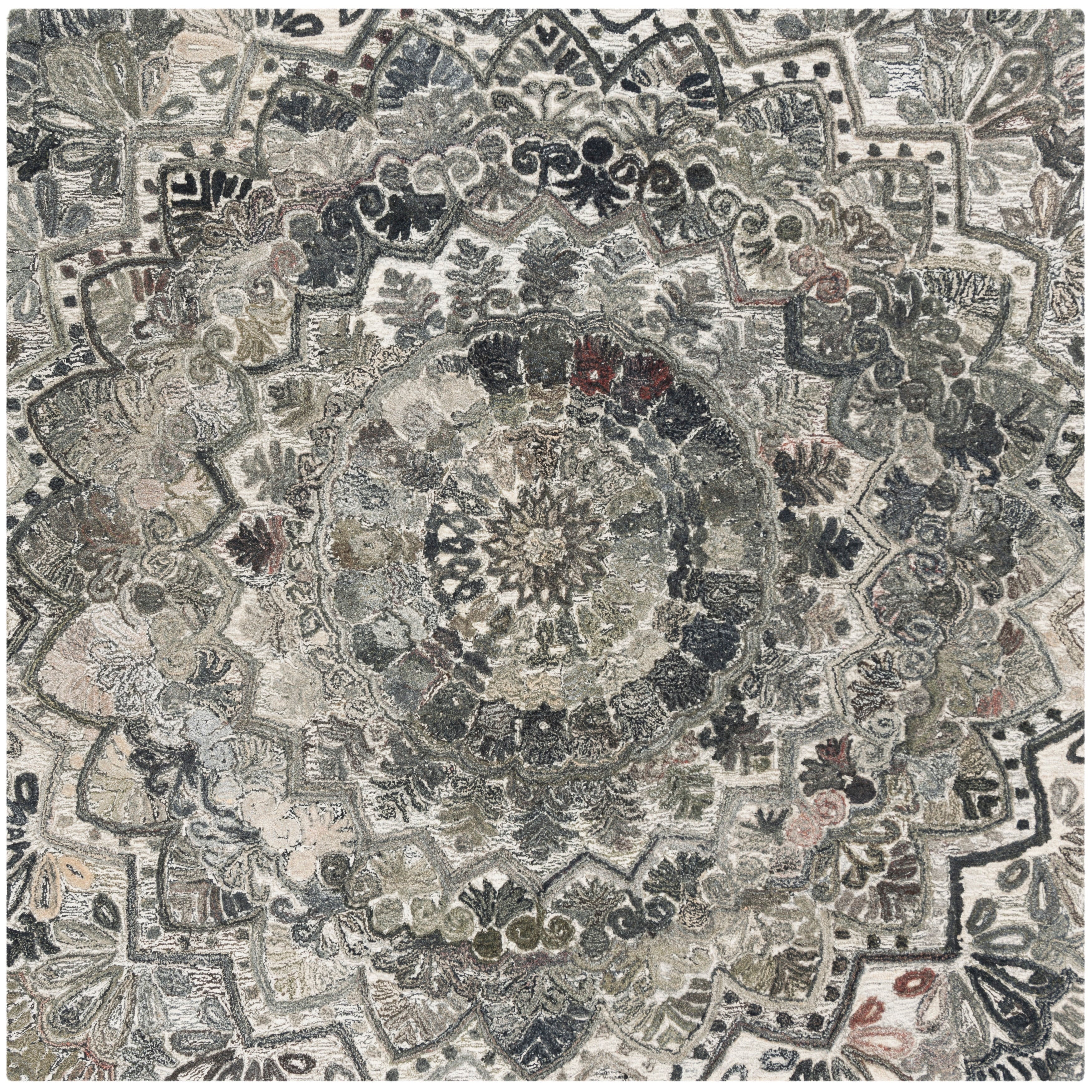 SAFAVIEH Handmade Marquee Carlijn Modern Medallion Wool Rug