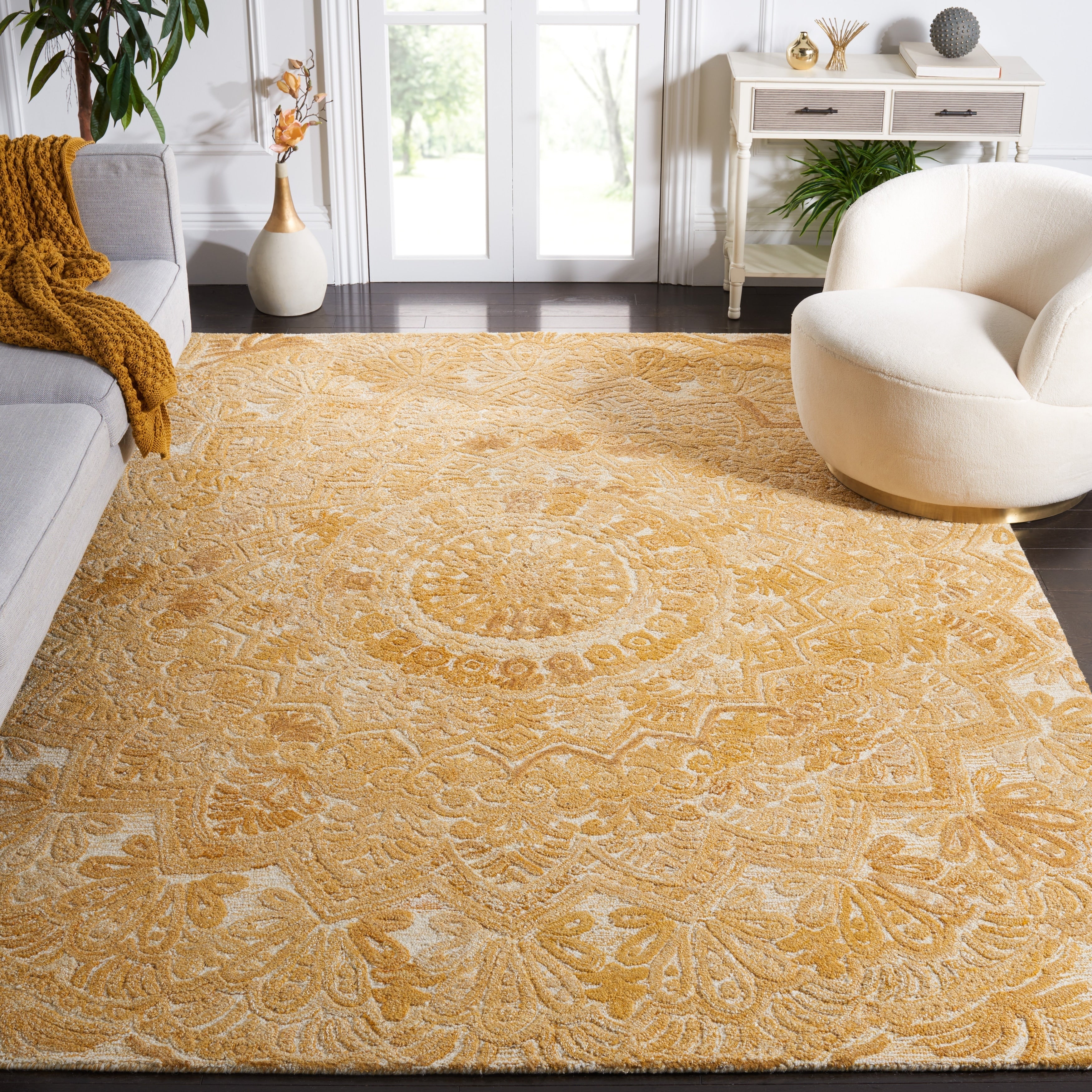 SAFAVIEH Handmade Marquee Carlijn Modern Medallion Wool Rug