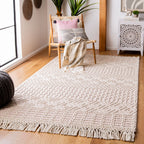 SAFAVIEH Handmade Natura Estel Wool Fringe Rug