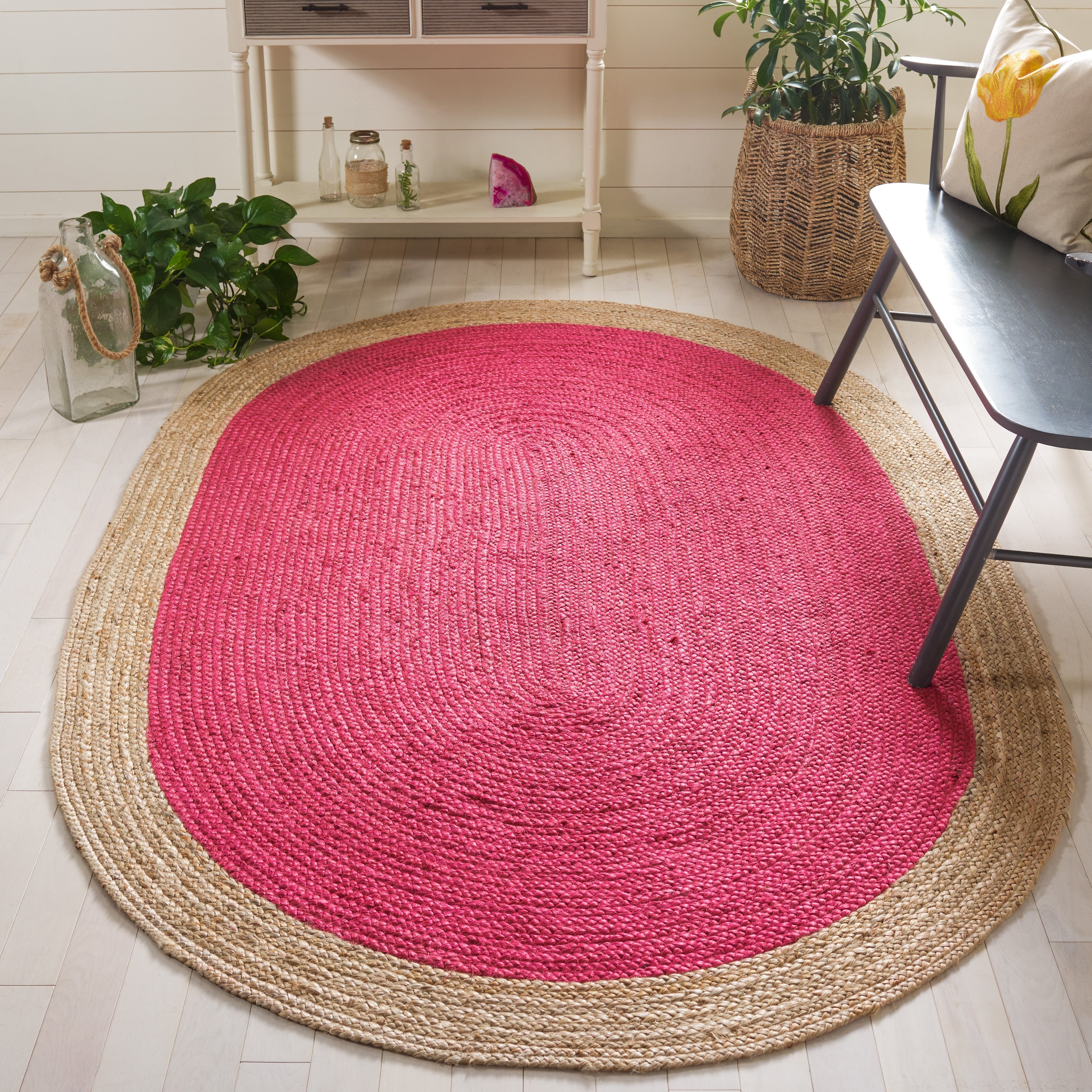 SAFAVIEH Handmade Natural Fiber Jolette Bordered Round Jute Rug