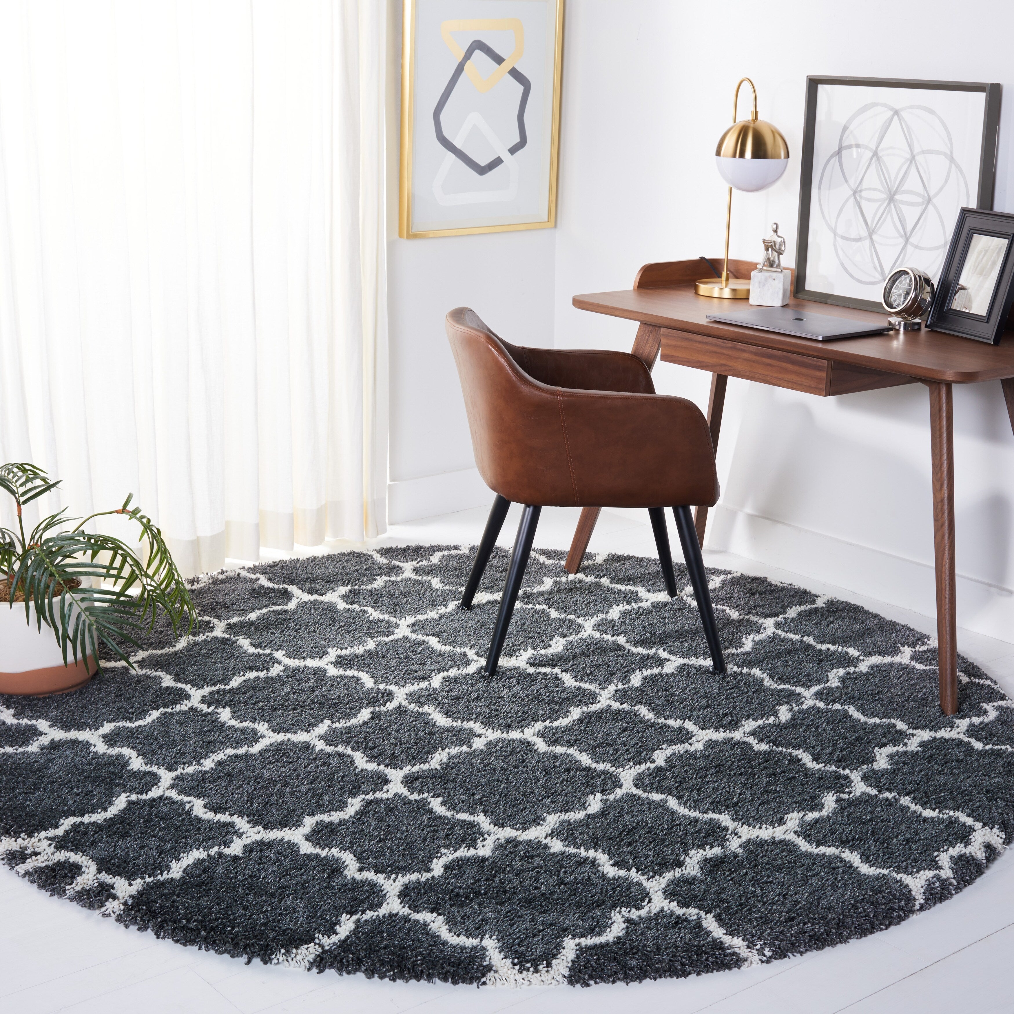 SAFAVIEH Hudson Shag Jeryl Glam Trellis 2-inch Area Rug