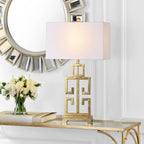 SAFAVIEH Lighting Chantelle Greek Antiqued Gold 29-inch Table Lamp (Set of 2) - 16W x 9D x 29H