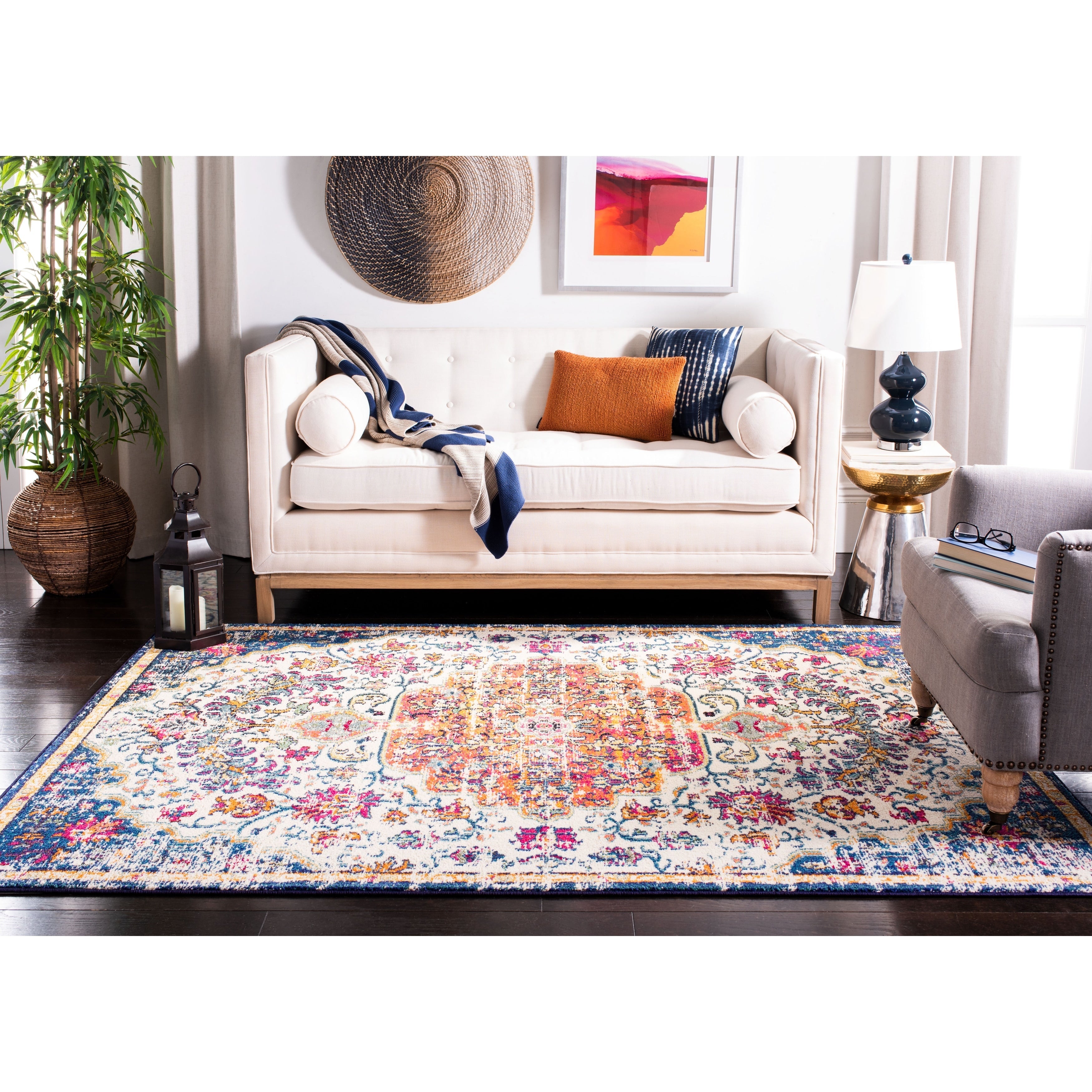 SAFAVIEH Madison Libusa Boho Medallion Distressed Rug