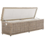 SAFAVIEH Marcelien Grey Natural Rattan Storage Trunk - 63 x 18.1 x 18.7 - 63Wx18Dx19H