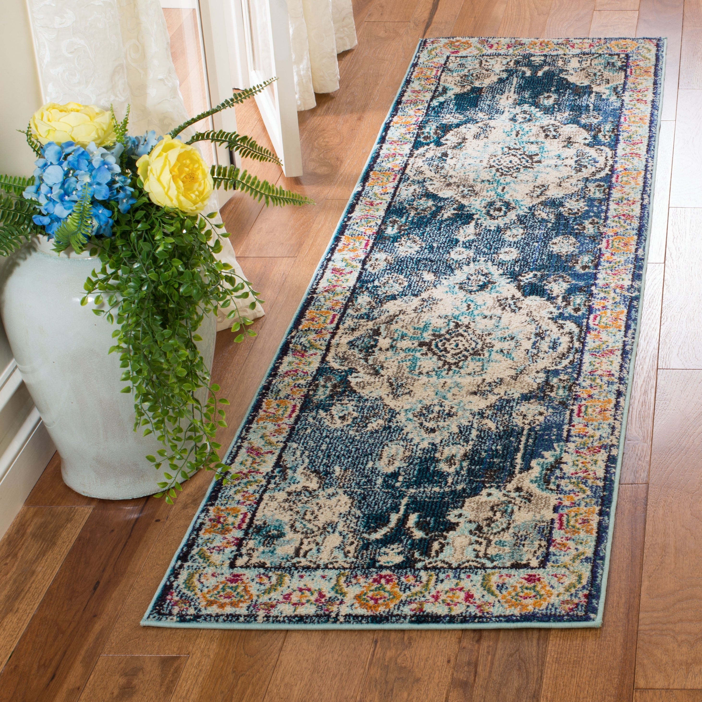 SAFAVIEH Monaco Oceane Boho Medallion Distressed Area Rug