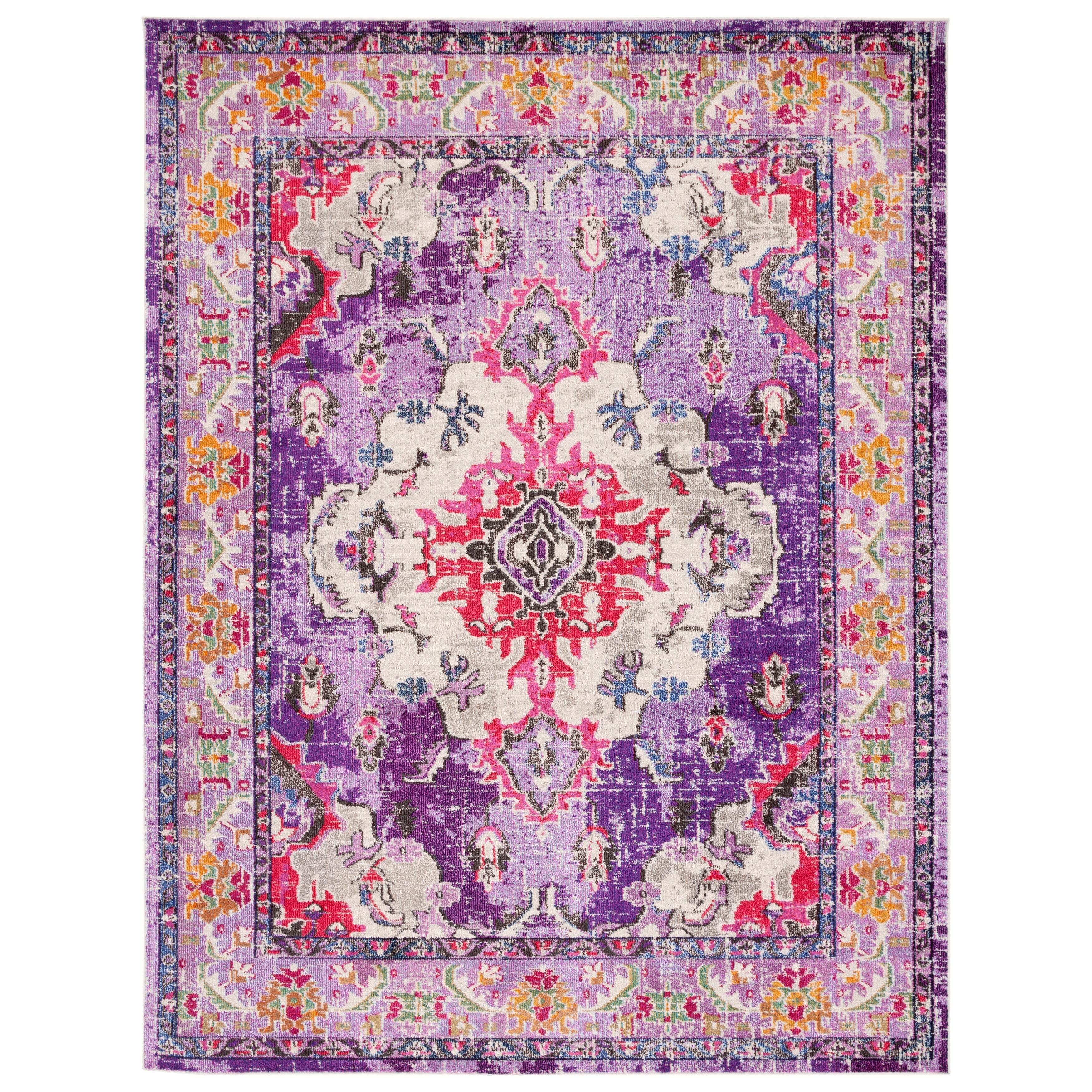 SAFAVIEH Monaco Oceane Boho Medallion Distressed Area Rug