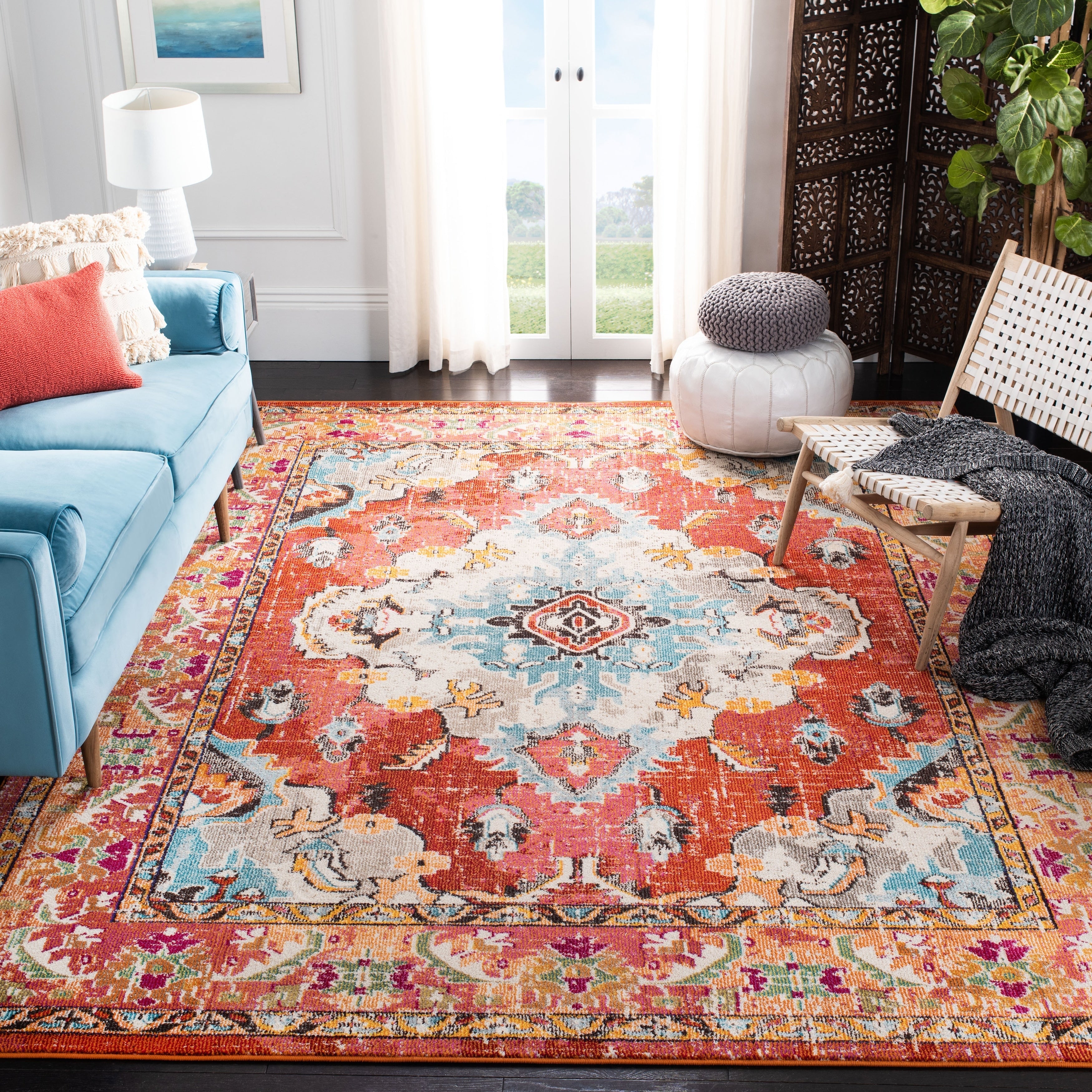 SAFAVIEH Monaco Oceane Boho Medallion Distressed Area Rug