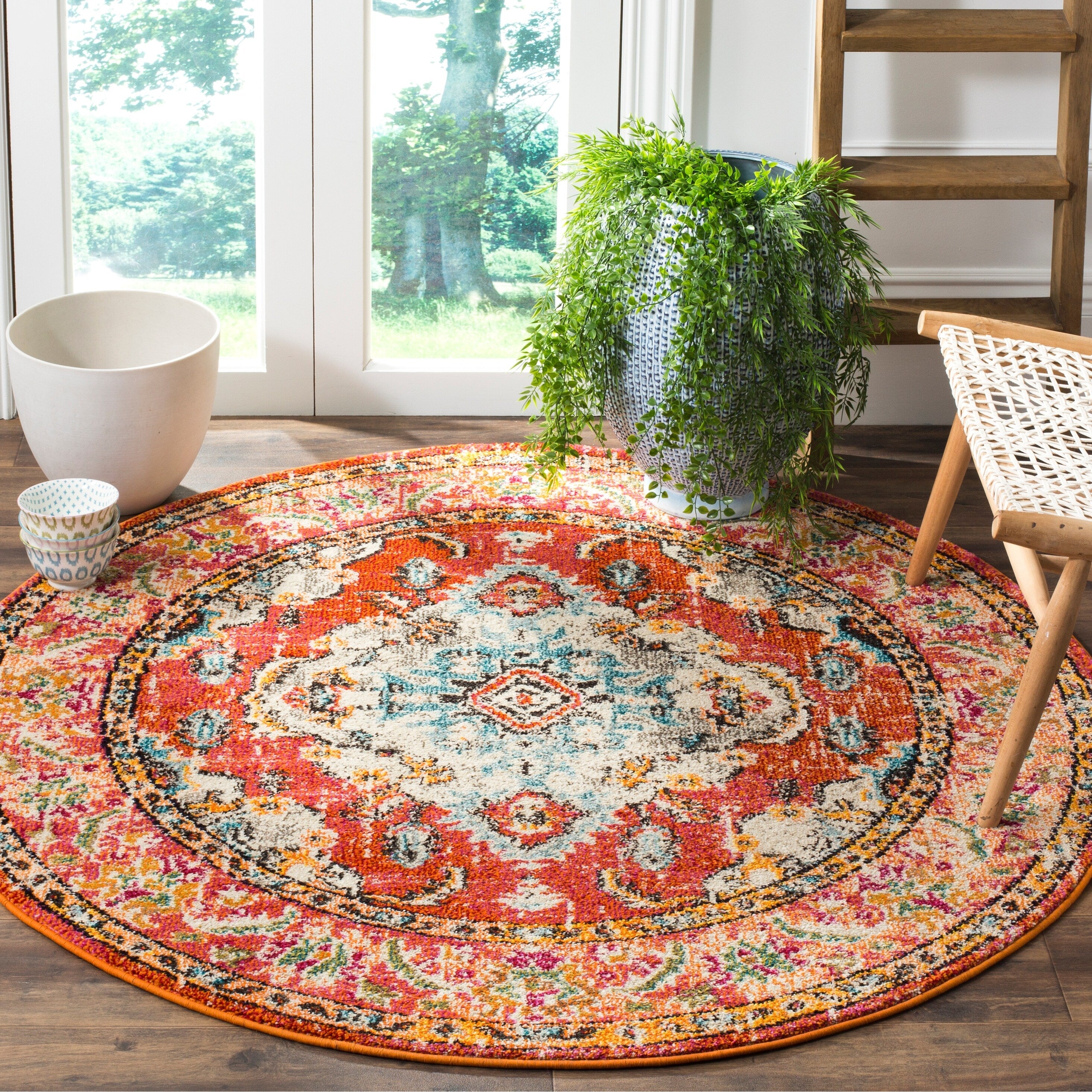SAFAVIEH Monaco Oceane Boho Medallion Distressed Area Rug